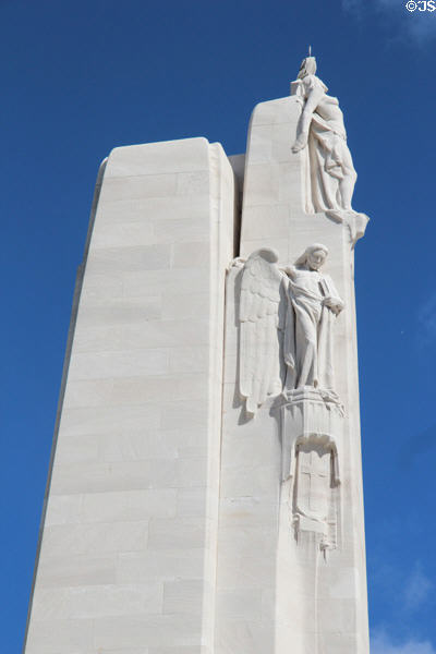 Figures representing peace & knowledge at Vimy Ridge Memorial. Vimy, France.