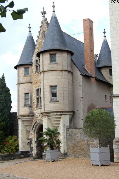 Fortified gateway at Angers Chateau. Angers, France.