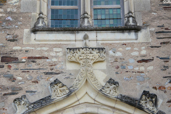 Detail of door frame on fortified gateway at Angers Chateau. Angers, France.