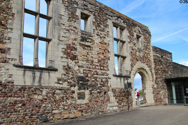 Wall of former Great Hall of Angers Chateau. Angers, France.