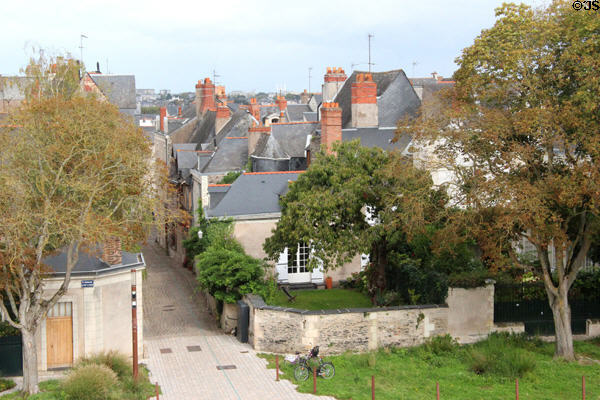 Narrow street of Angers old town. Angers, France.