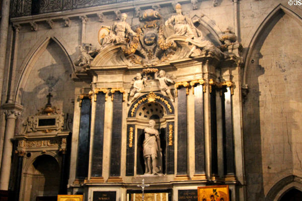 Side altar at St Maurice of Angers Cathedral. Angers, France.