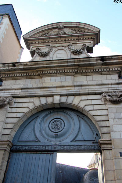Ornate entrance to Angers Fine Arts Museum. Angers, France.