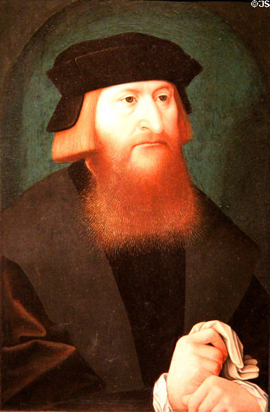 Portrait of Andrea Alciati (1st half 16thC) by Ambrosius Benson at Angers Fine Arts Museum. Angers, France.