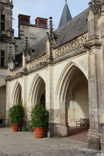 Aumale Gallery linked to Royal Lodge at Chateau Royal of Amboise. Amboise, France.
