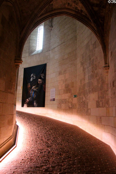 Spiral ramp for carriages in Tour Heurtault at Chateau Royal of Amboise. Amboise, France.