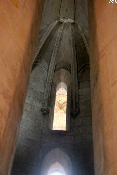 Arches & windows within Tour Heurtault at Chateau Royal of Amboise. Amboise, France.