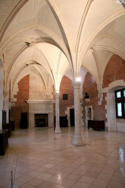 Council Chamber in Royal Lodge at Chateau Royal of Amboise. Amboise, France.