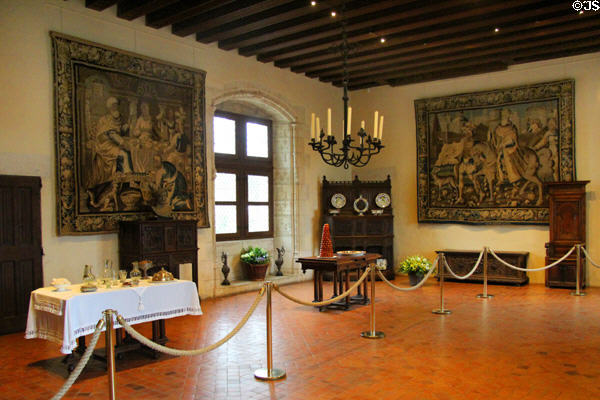 Cupbearer's Room in Royal Lodge at Chateau Royal of Amboise. Amboise, France.