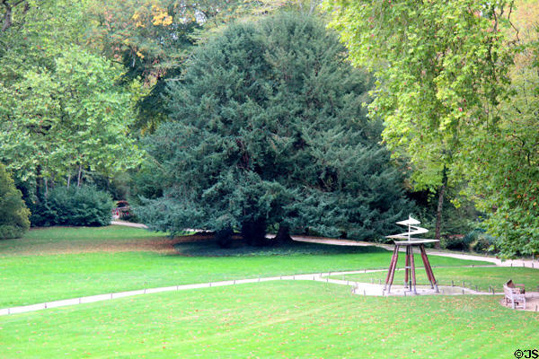 Grounds with da Vinci models at Château de Clos Lucé. Amboise, France.