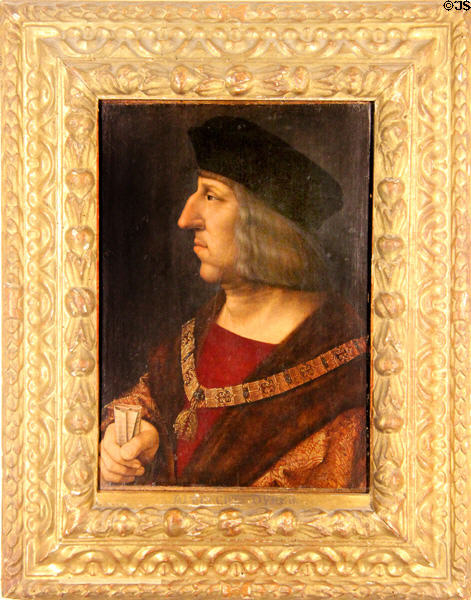 Portrait of Maximilian I of Austria painting (16thC) attrib. Albrecht Dürer at Château de Clos Lucé. Amboise, France.