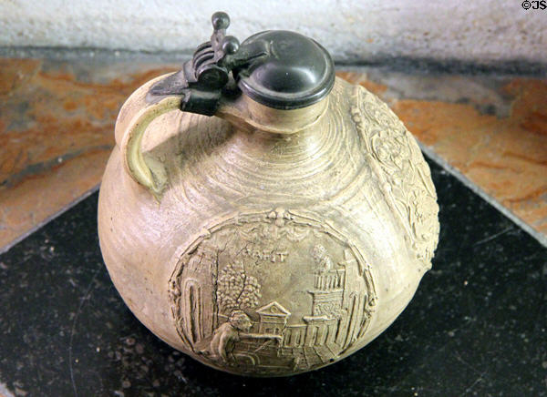 Covered stoneware pitcher (16thC) Germany at Château de Clos Lucé. Amboise, France.