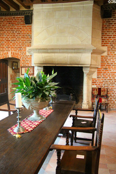 Renaissance Great Hall at Château de Clos Lucé. Amboise, France.