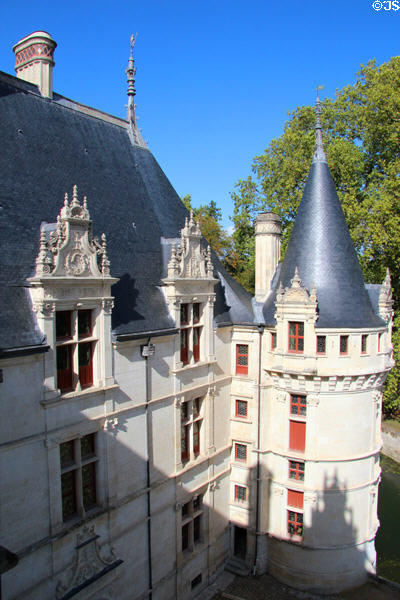 Turret on Château d'Azay-le-Rideau. Azay-le-Rideau, France.