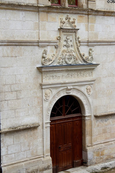 Embellished doorway at Château d'Azay-le-Rideau. Azay-le-Rideau, France.