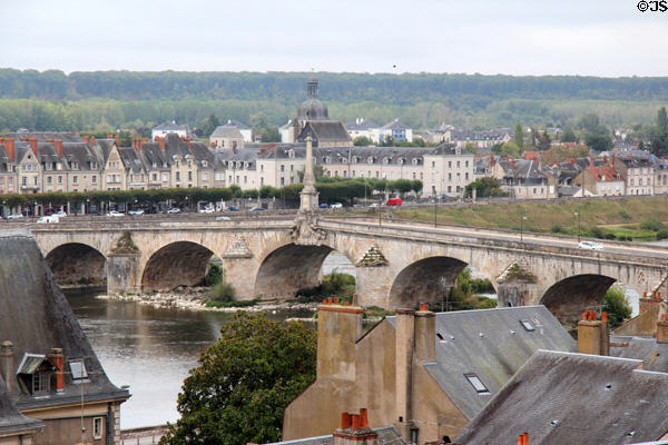 Jacques-Gabriel bridge across Loire river. Blois, France.