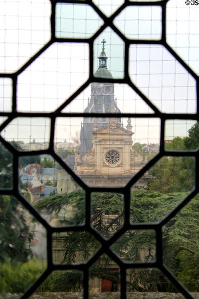Saint Vincent de Paul church seen through windows of Blois Chateau. Blois, France.