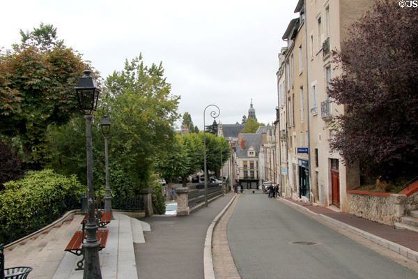 Streetscape along rue Saint-Honoré. Blois, France.