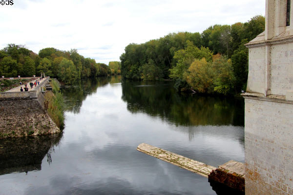 Cher River from Chenonceau Chateau. Chenonceau, France.