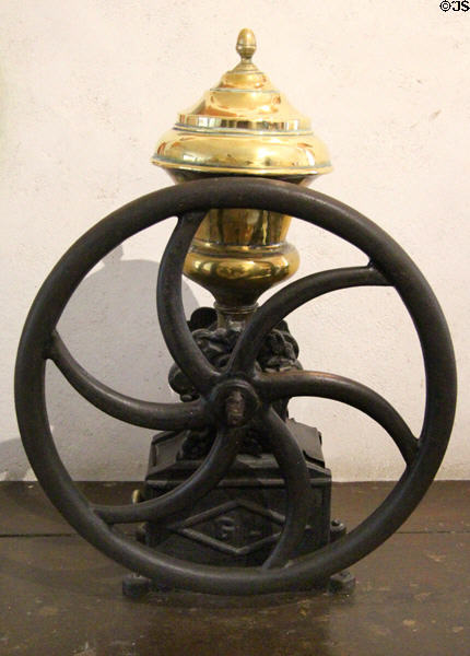 Coffee grinder in kitchen at Chenonceau Chateau. Chenonceau, France.
