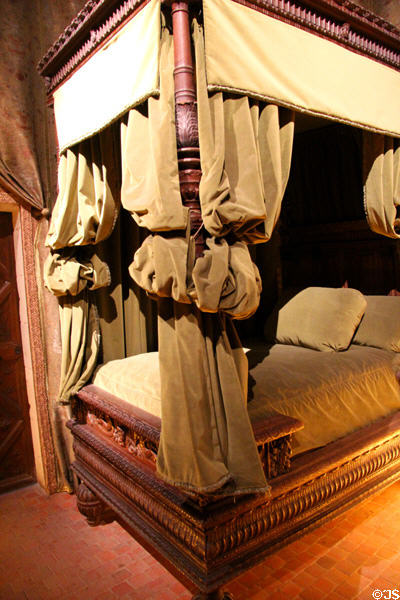 Bedroom in royal apartment of François I at Chambord Chateau. Chambord, France.