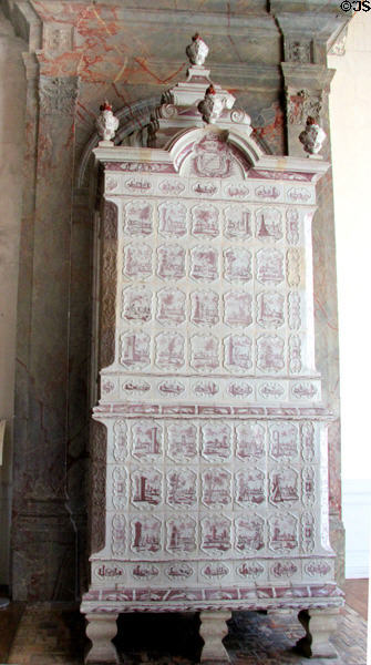 Ceramic stove (1749) from Danzig Poland at Chambord Chateau. Chambord, France.