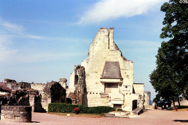 Royal apartments before restoration in 21stC at Château de Chinon. Chinon, France.