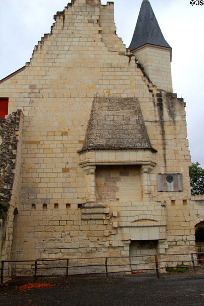 Royal apartment where Charles VII met Joan of Arc in 1429 at Château de Chinon. Chinon, France.