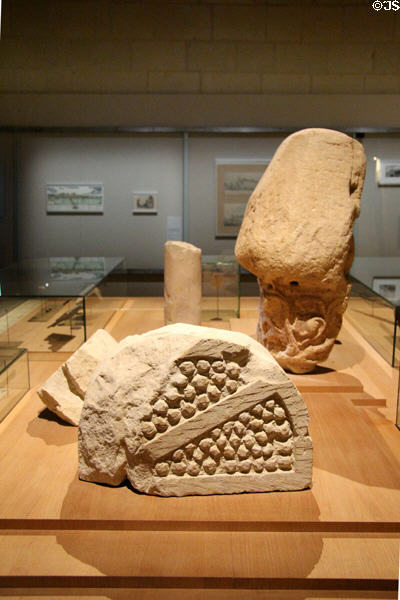 Medieval rock carvings in Royal Lodgings museum at Château de Chinon. Chinon, France.