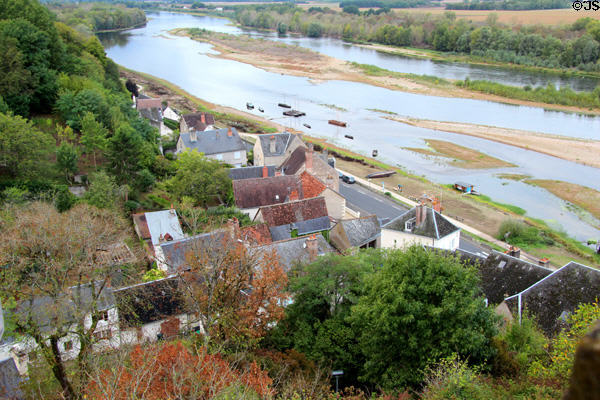 Village & Loire River view from Chaumont-Sur-Loire. France.