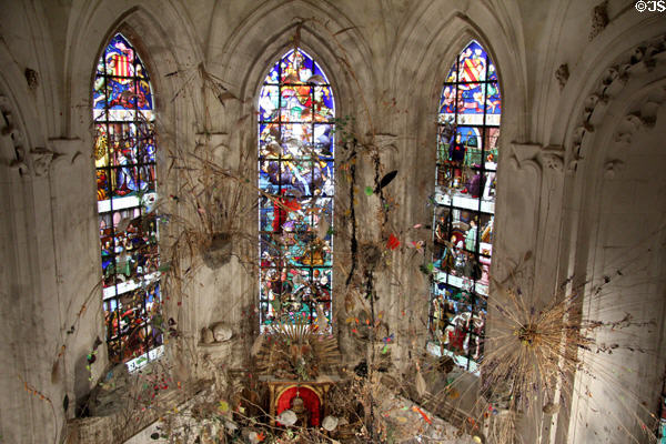 Chapel with floral sculpture at Chaumont-Sur-Loire. France.