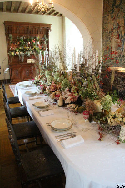 Dining room at Chaumont-Sur-Loire. France.