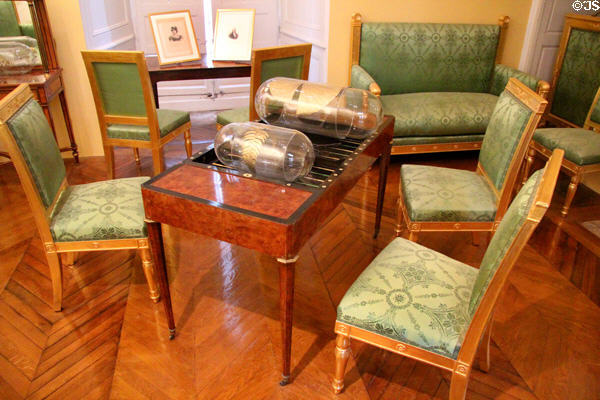 French Empire furniture (late 19thC) in small salon at Chaumont-Sur-Loire. France.