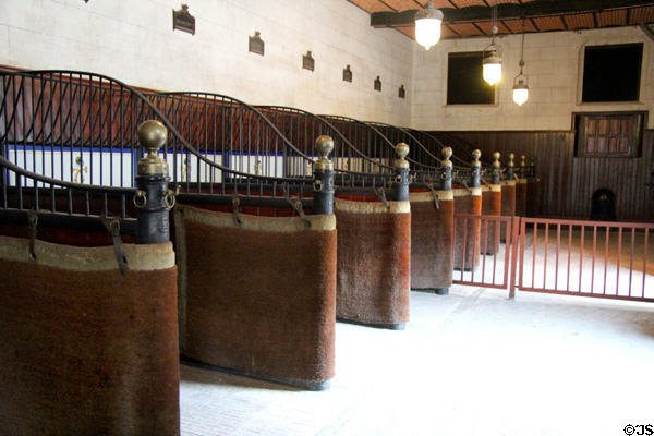 Horse stalls in stables at Chaumont-Sur-Loire. France.