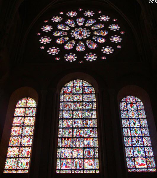 West rose window at Chartres Cathedral. Chartres, France.