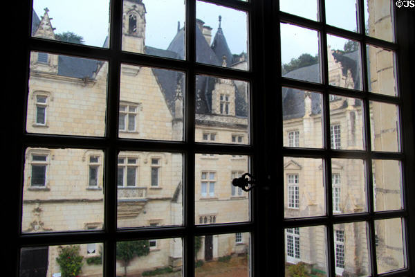 Courtyard seen from window at Chateau D'Ussé. Ussé, France.