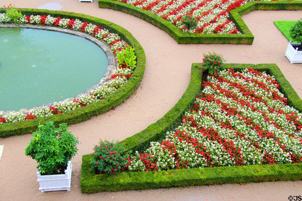 Formal garden detail at Chateau D'Ussé. Ussé, France.