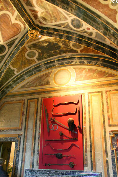 World-wide weapons collection in Guard Room at Chateau D'Ussé. Ussé, France.