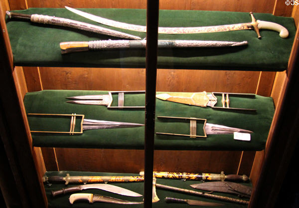 World-wide weapons collection in Guard Room at Chateau D'Ussé. Ussé, France.