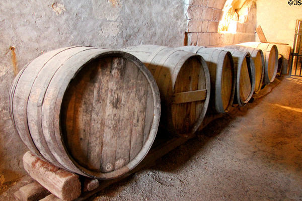 Wine barrels at Chateau D'Ussé. Ussé, France.