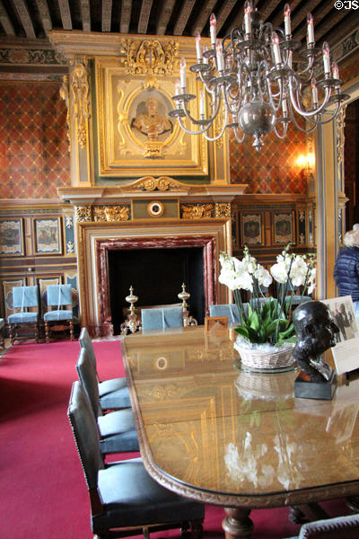 Dining room at Cheverny Chateau. Cheverny, France.