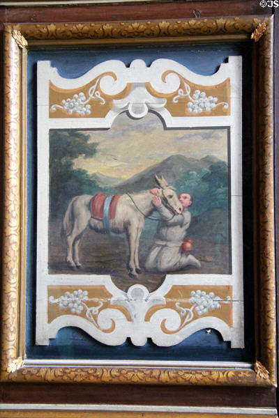 One of 34 panels show story of Don Quixote (17thC) by Jean Monier in dining room at Cheverny Chateau. Cheverny, France.