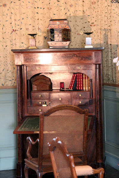 Drop-front upright desk at Cheverny Chateau. Cheverny, France.