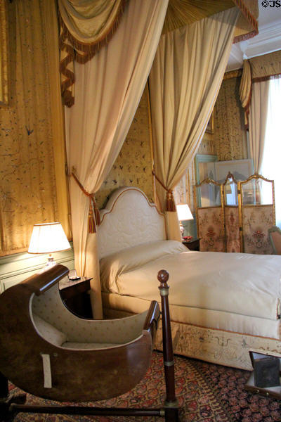 Birth chamber where mothers presented their newborn at Cheverny Chateau. Cheverny, France.