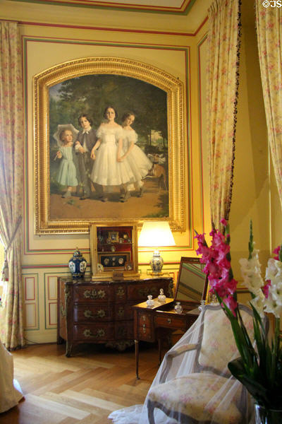 Bridal chamber at Cheverny Chateau. Cheverny, France.