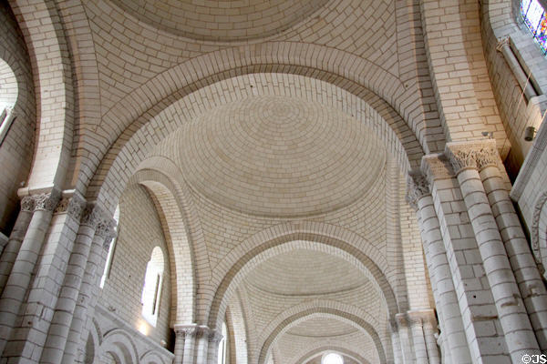 Romanesque ceiling structure at Fontevraud Abbey. Fontevraud, France.