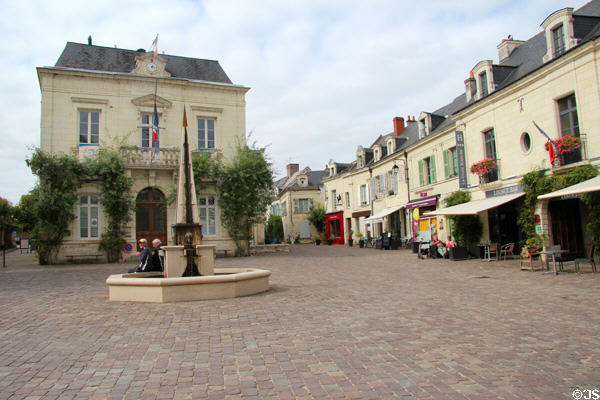Village of Fontevraud near Abbey entrance. Fontevraud, France.