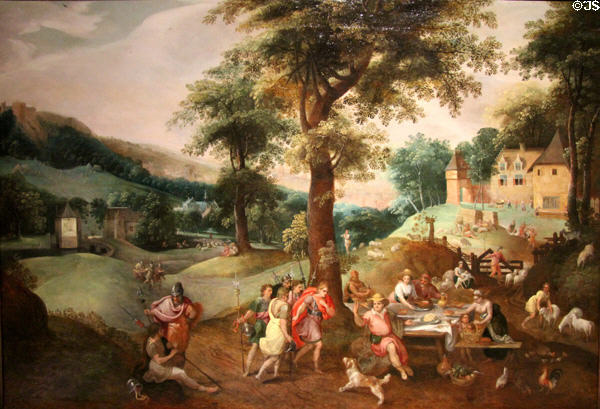 Cincinnatus receiving deputies of Rome painting (c1580-5) by Gillis Mostaert & Jacob Grimmer at Orleans Beaux Arts Museum. Orleans, France.