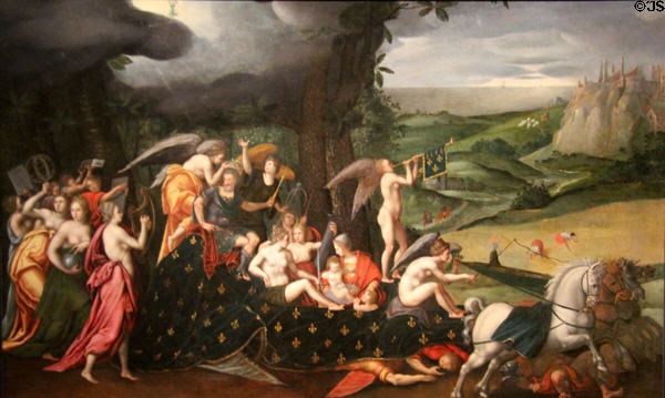 Triumph of Henry IV painting (c1610) by unknown French artists at Orleans Beaux Arts Museum. Orleans, France.
