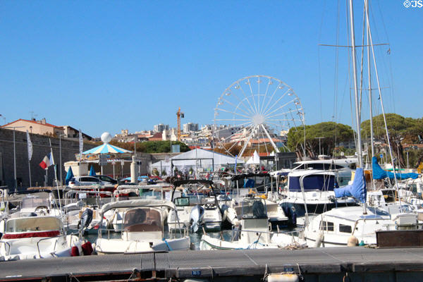 Pleasure craft crowding Old Port. Antibes, France.